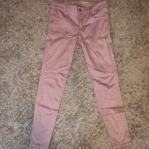 Rose gold super stretch AE jeggings